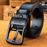 Ceinture pour hommes d'affaires de mode véritable marque de luxe ceinture boucle en métal ceinture en cuir PU de haute qualité ceinture souple avec pantalon Cargo jean 4