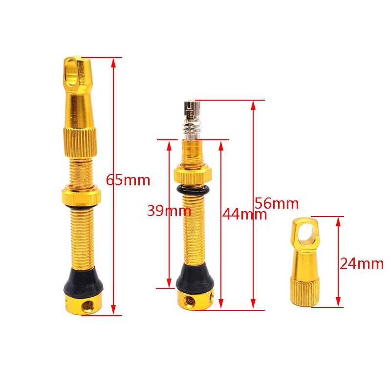44mm Bike Tubeless Tire Valve With Wrench Cap Road Bike MTB Presta No Tube Valves Aluminum Alloy bicycle tire valve cap bicycle valve cap bicycle tubeless valve bicycle valve valve cap valve caps bicycle air valve air tyre valve stem