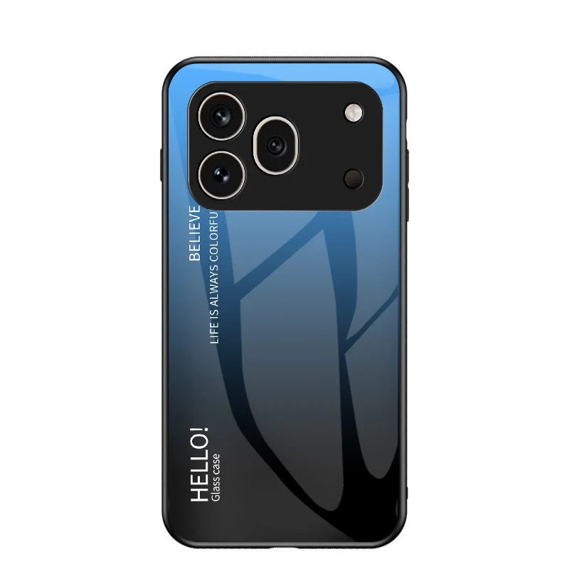 Premium Gradation Tempered Glass Protective Case with Hard Back Bumper