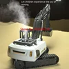 Projection Smoke Remote Control Excavator Watch Remote Control Dual Mode Alloy RC Excavator Auto Demo Engineering Truck Vehicle 6