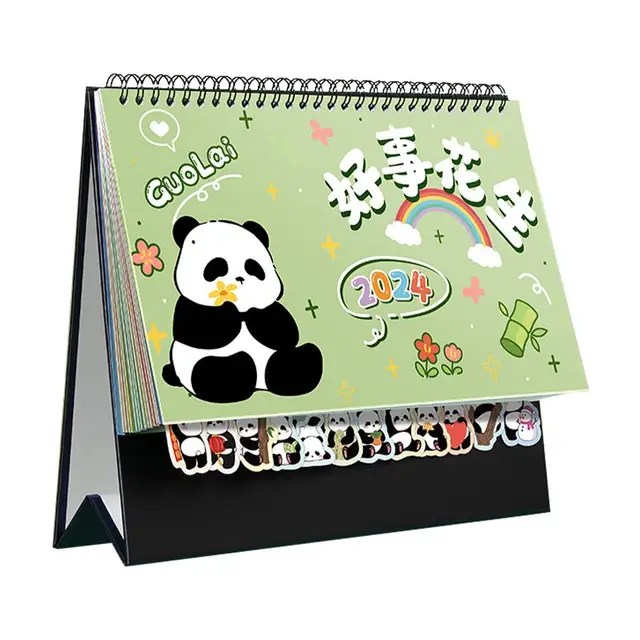 2024 Calendar Kawaii Panda Coil Desk Calendar Dual Daily Weekly Yearly  Agenda Planner Organizer Office Supplies 2023.06-2024.12 - AliExpress