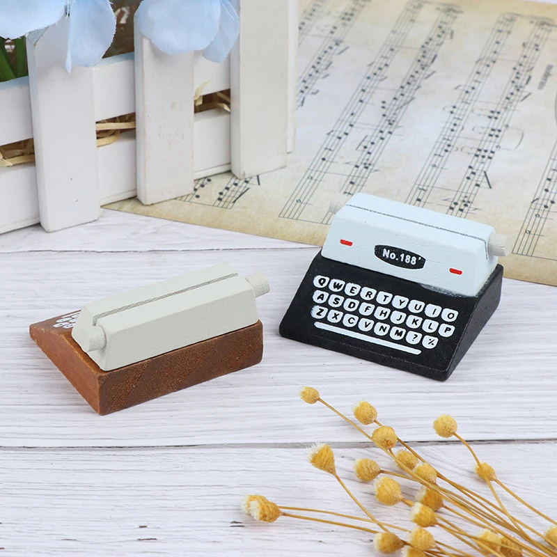 

Coffee Vintage Wooden Typewriter Photo Card Memo Holder Stand Card Holder