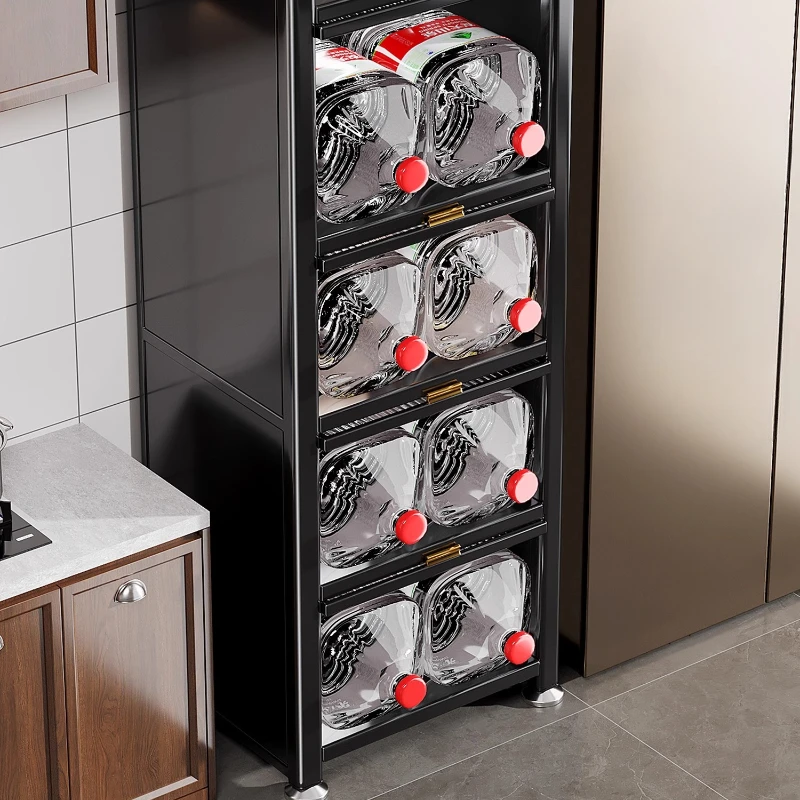 Modern Metal Kitchen Cabinets Multi-layer Storage Cabinet Floor Racks Multifunctional Muebles De Cocina Furniture ZT50KC 3
