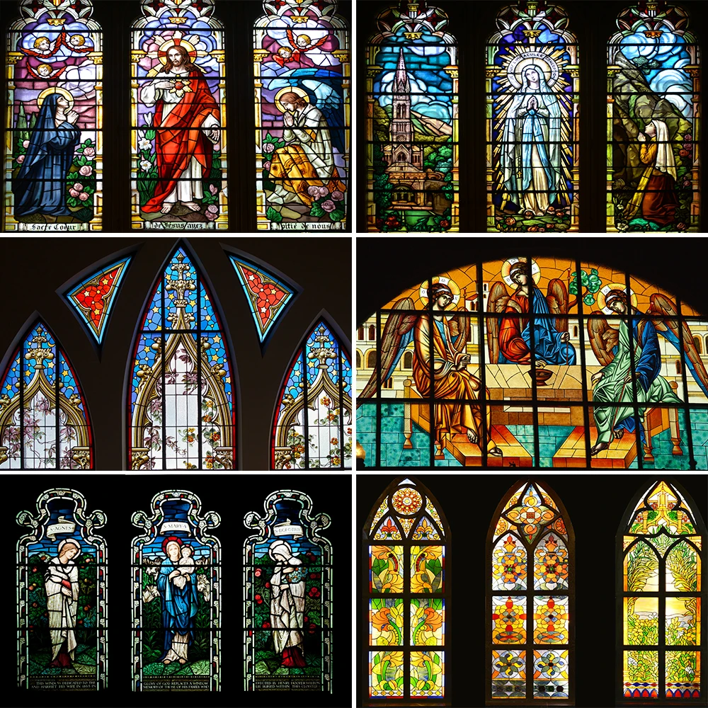 BonvviePhotoBackgroundStainedGlassWindowChurchPentecostTheme