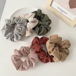 Women's Microfiber Knitted Scrunchie Set - Fashionable Hair Accessories (Pack of 6) (6pcs Caramel)