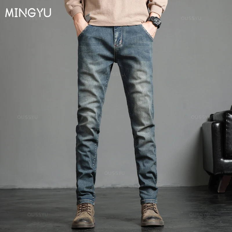 2024 New Men's Stretch Skinny Jeans Fashion Casual Cotton Denim Slim Fit  Pants Male Korean Trousers Streetwear Brand Clothing