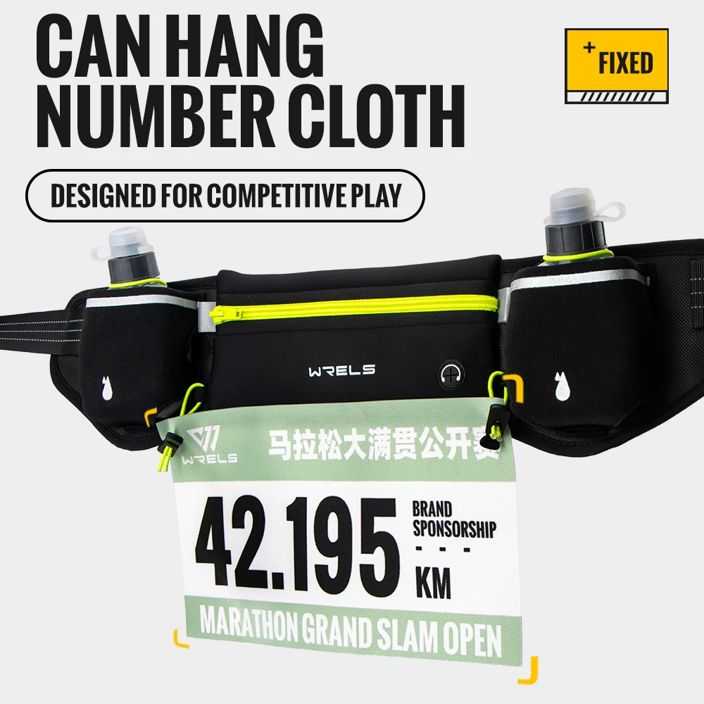 Marathon Trail Running Waist Pack Anti-Slip Dual Pocket Running Hydration Belt Lightweight Reflective Hiking Running Fanny Pack