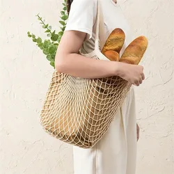 Eco - Friendly Reusable Cotton Mesh Tote Bags (Shoulder bag)