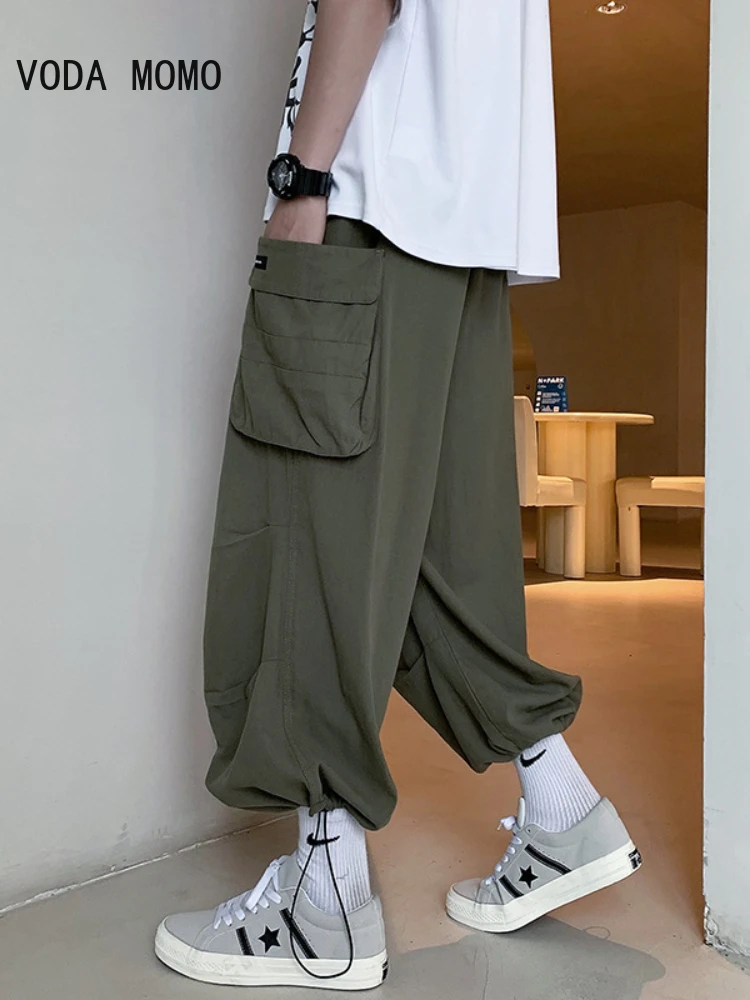 Men Jogger Solid Color Drawstring Warm Oversized Jogging Pants Sweatpants Trousers Casual Sports Long Pants with Woven Tape