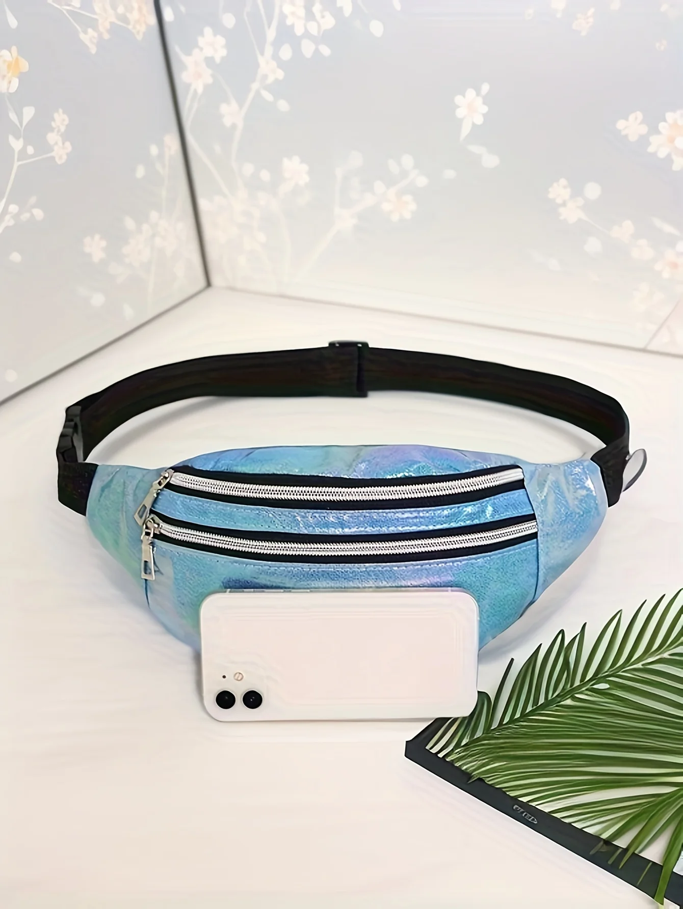 Holographic Fanny Pack For Women - Rainbow Gradient Waist Bag For Concerts, Raves, Festivals & Travel - View #6