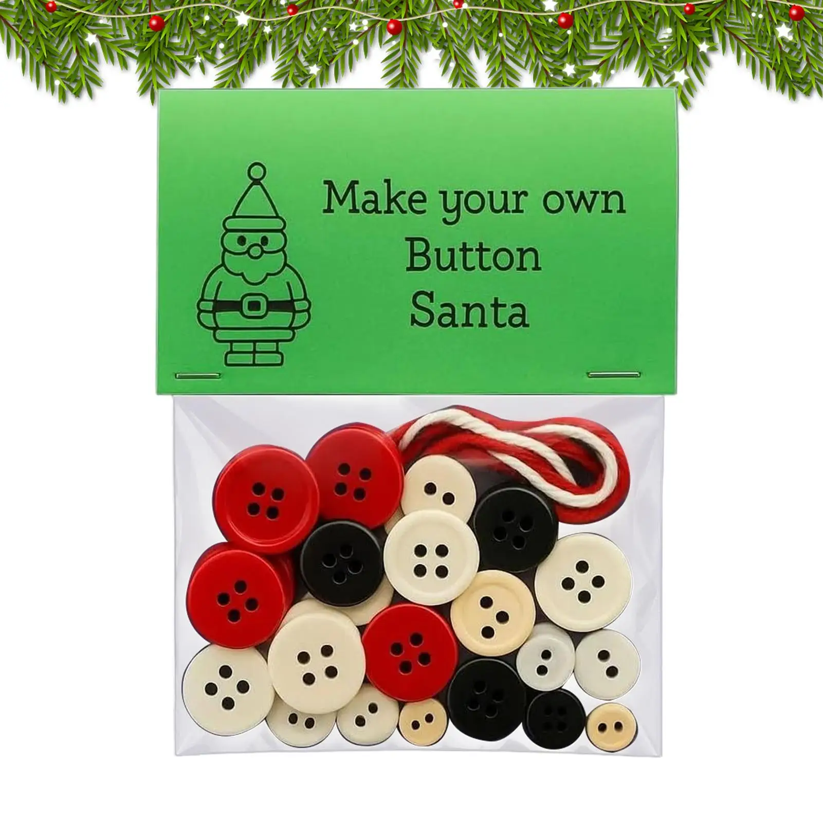 christmas Material package Ornament Kit Handmade Button Snowman Decorating Kit Festive for Lawn Windowsills Garden Patio Porch