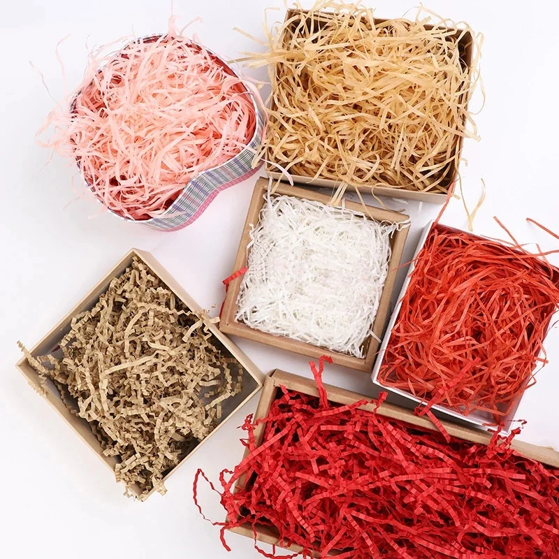 Decorative Raffia Paper Crumpled And Shredded Paper Color Crumpled Party Craft Gift Box Decoration Filling Material