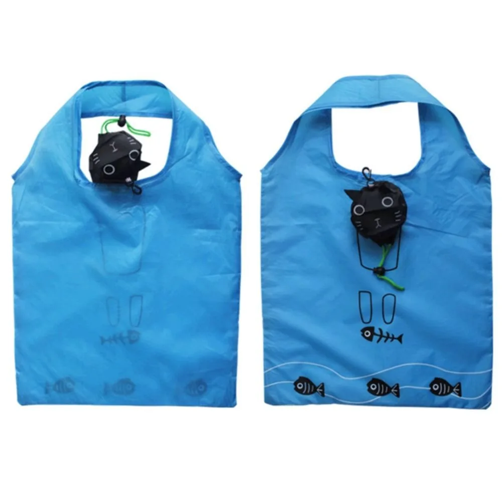 Waterproof Frog Foldable Shopping Bag Cat Handbag Foldable Eco Bag Large Capacity Cloth Shopping Storage Travel