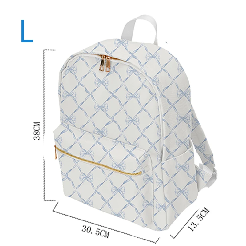 Bow Printed Series Waterproof Nylon Makeup Cosmetic Bag School Backpack Women Travel duffle Bag Large Capacity Fashion Tote Bag 6