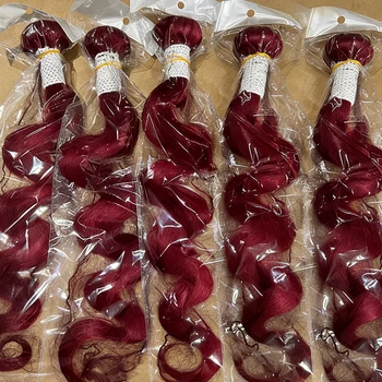 99J Burgundy Body Wave Bundles Human Hair 30Inch Brazilian Weave Bundles Remy Hair Extensions Colored Red Raw Human Hair Bundles 1