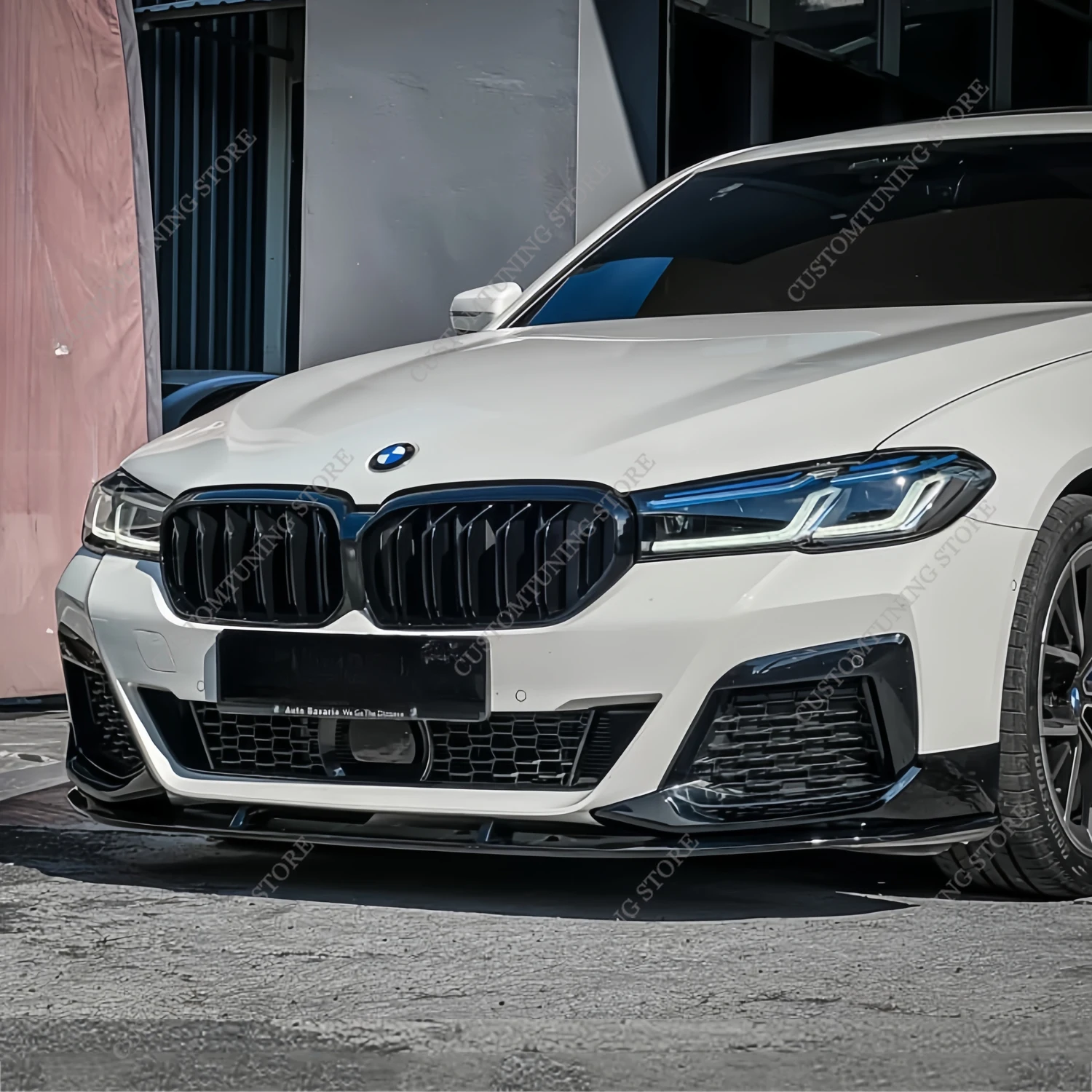 BMW G30 G31 LCI M 스포츠 MP 스타일 프론트 범퍼 립 스포일러 스플리터 및 안개등 그릴 트림 카나드 M550i M550d 2021-2023 튜닝