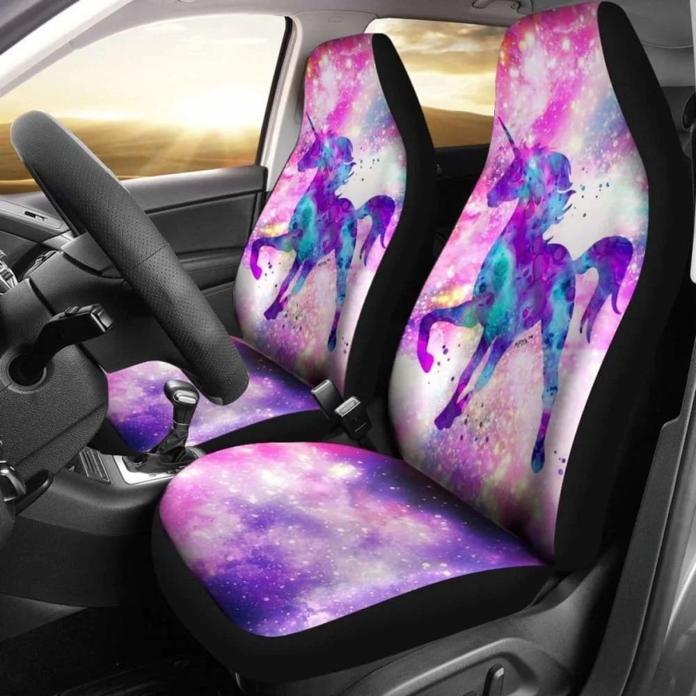 

Galaxy Unicorn Car Seat Covers Pack of 2 Universal Front Seat Protective Cover