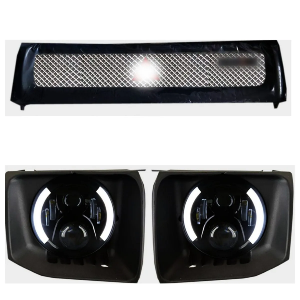 

Фара в сборе для Mitsubishi Pajero V33, Модифицированная, leopкшен V31, v32сигнал поворота, дневной свет, радиатор, решетка радиатора, комплект