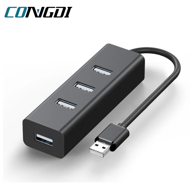 Concentrador de puertos USB 3,0, divisor múltiple de 3 puertos USB 3,0 2,0 para  PC, portátil, USB 3,0 - AliExpress