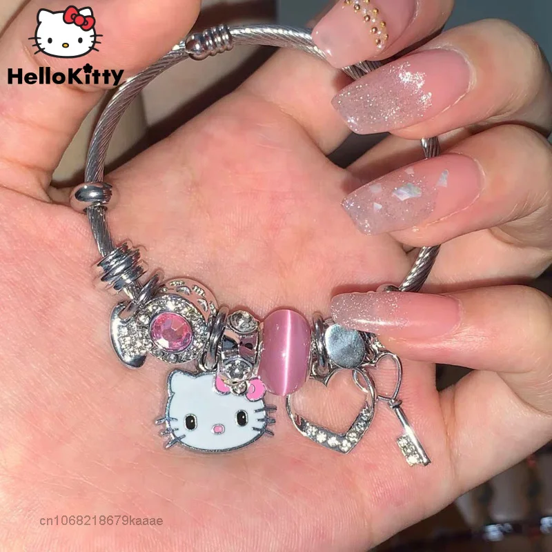 Cute Cartoon KT Cat Bracelet Female Y2K Millennium Hot Girl Hello Kitty Bracelet,Temu