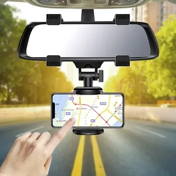 Supporto per Telefono Cellulare GPS per Auto, Clip per Specchietto Retrovisore, Supporto Pieghevole e Regolabile per Cellulare