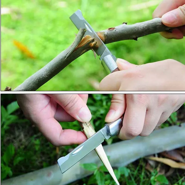 Oltó Szerszámok Összecsukható Oltási Metsző Kés Professzionális Kerti Vágó Rozsdamentes Acél Fa Fogantyú - Image 5