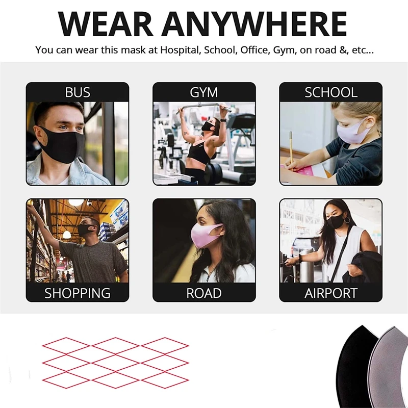 Face Mask Fashion Solid Earloop Spring Dustproof Washable Reusable Unisex Outdoor Travel Breathable