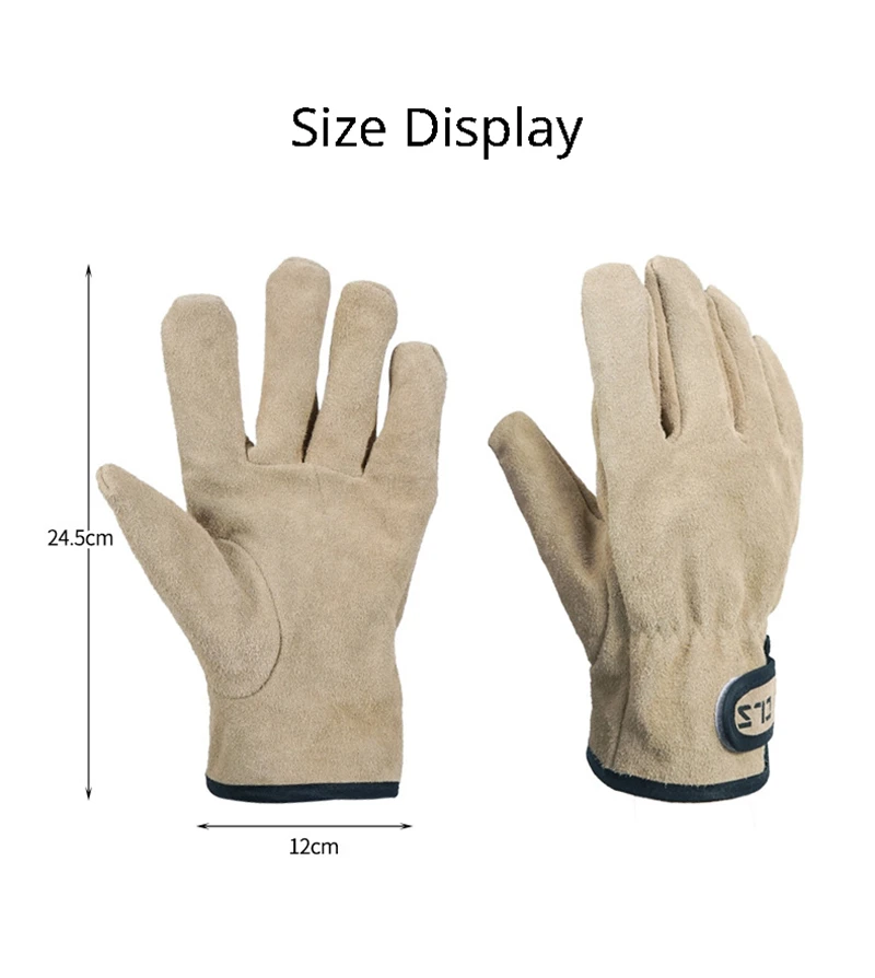 Outdoor BBQ Gloves Two Layers Leather Fire Heat Resistant Kitchen Cooking Oven Mitts Anti Slip Hard Wearing Clamping Glove Stove images - 6