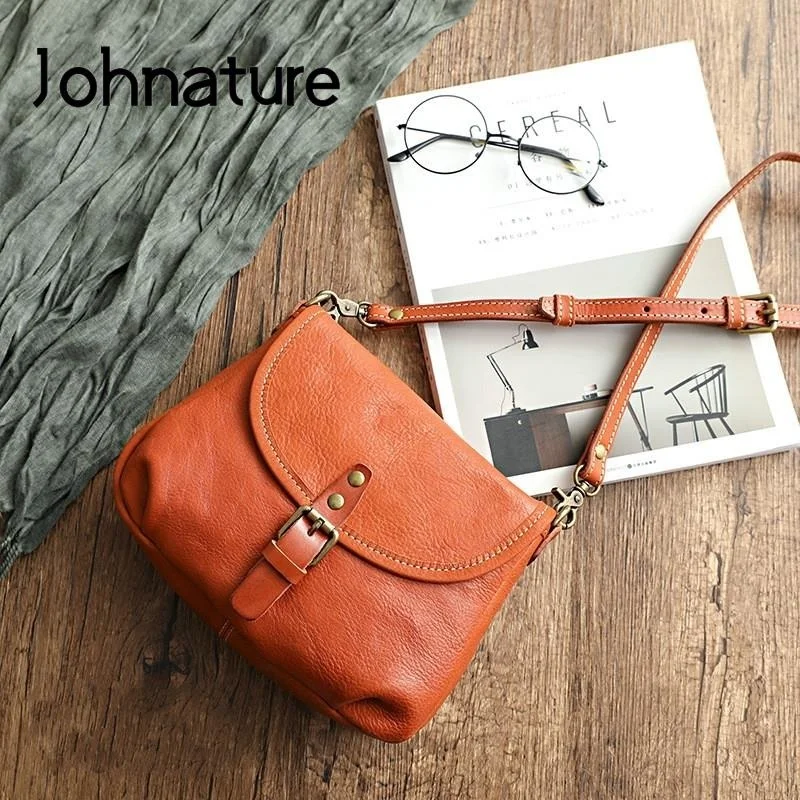 

Retro Genuine Leather Women Summer Small Bag 2023 New Simple Leisure Nature Cowhide Female Shoulder & Crossbody Bags