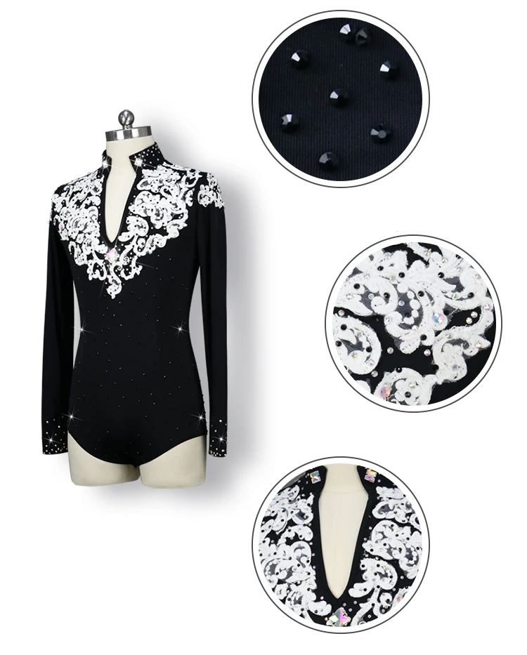 Black Men Latin Dance Top Latin Dancing Competition Shirts Adult Kids Performance Wear Salsa Professional Practice Clothing XXXL