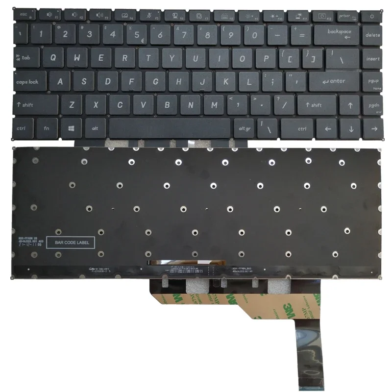 Teclado Portátil dos Eua e Espanhol para Msi Moderno 15 A10m A10ras A10rbs Ms1551 Retroiluminação Branca Novo