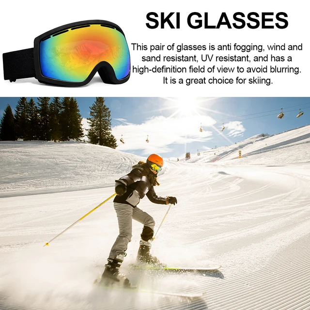 Lunettes de ski anti-buée pour sports de plein air, protection UV, lunettes  de soleil, neige 506 - AliExpress