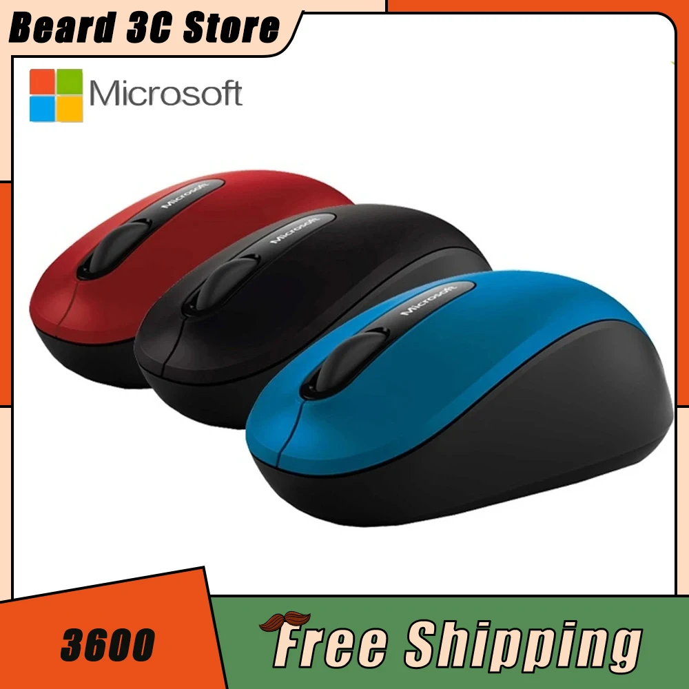 Originale Microsoft 3600 Bluetooth Wireless Mouse Mobile Portatile Leggero Mouse Tablet Notebook Mouse Mac Office Accessor