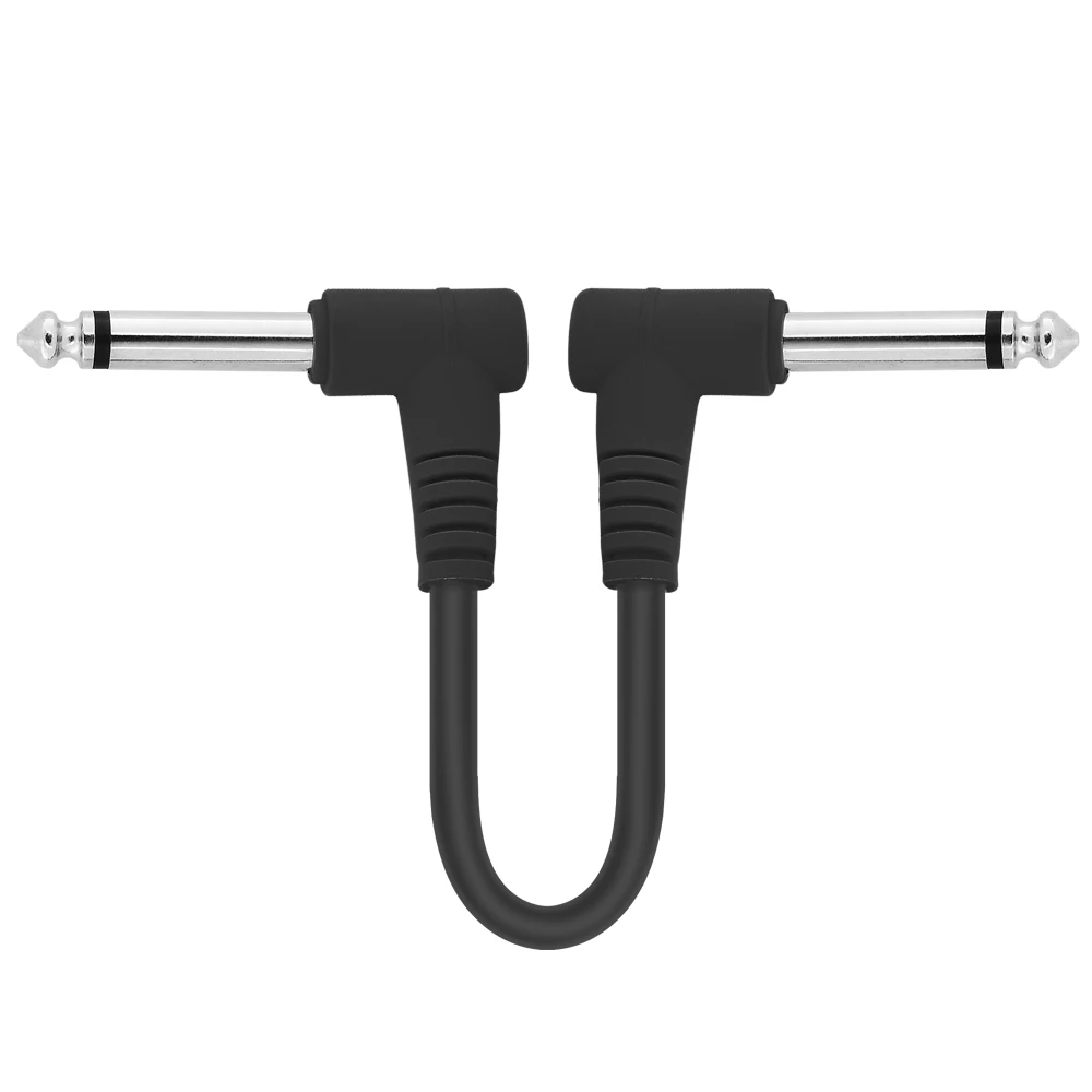 6 Inch Guitar Patch Cables Black Guitar Pedal Cable Effect Cable Cord 1/4" inch TS Right Angle Patch 6 Pack