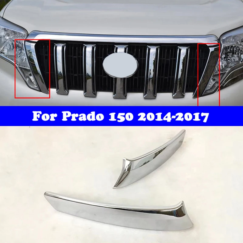 

Accessories For Toyota Land Cruiser 150 Prado LC150 FJ150 2014-2017 Front Head Grille Trims Bumper Protector Chrome Car Styling