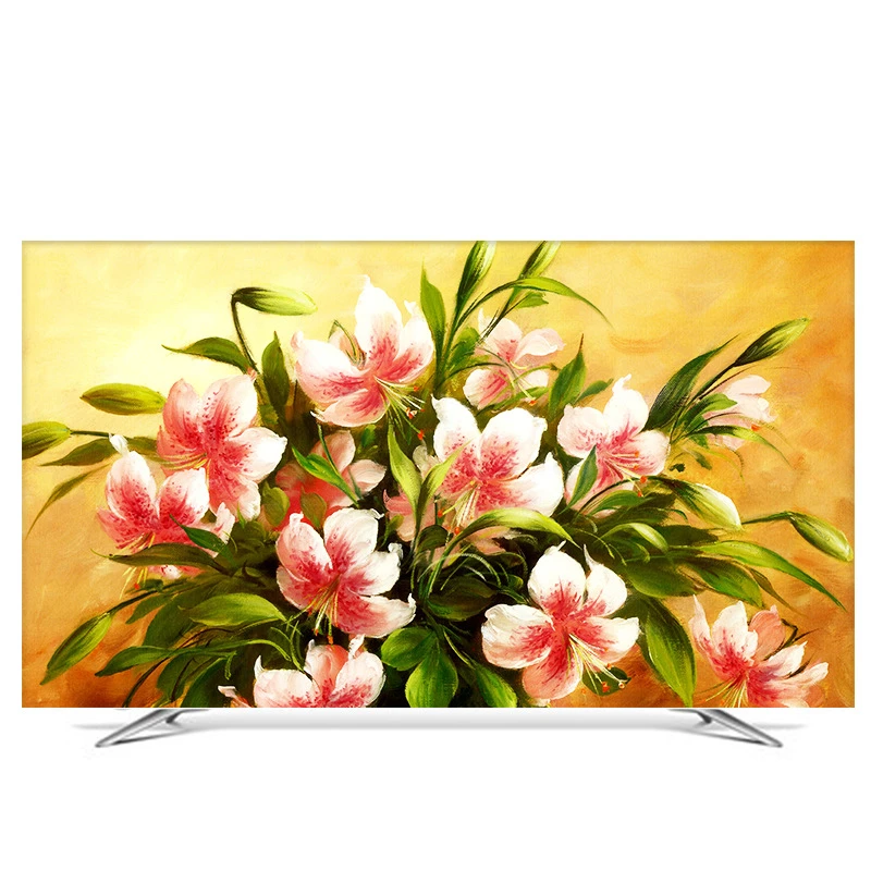 Custom 32" 85" Inch Decorative Hood Cover For Screen Lcd Tv Pc Landscape Oil Painting Floral