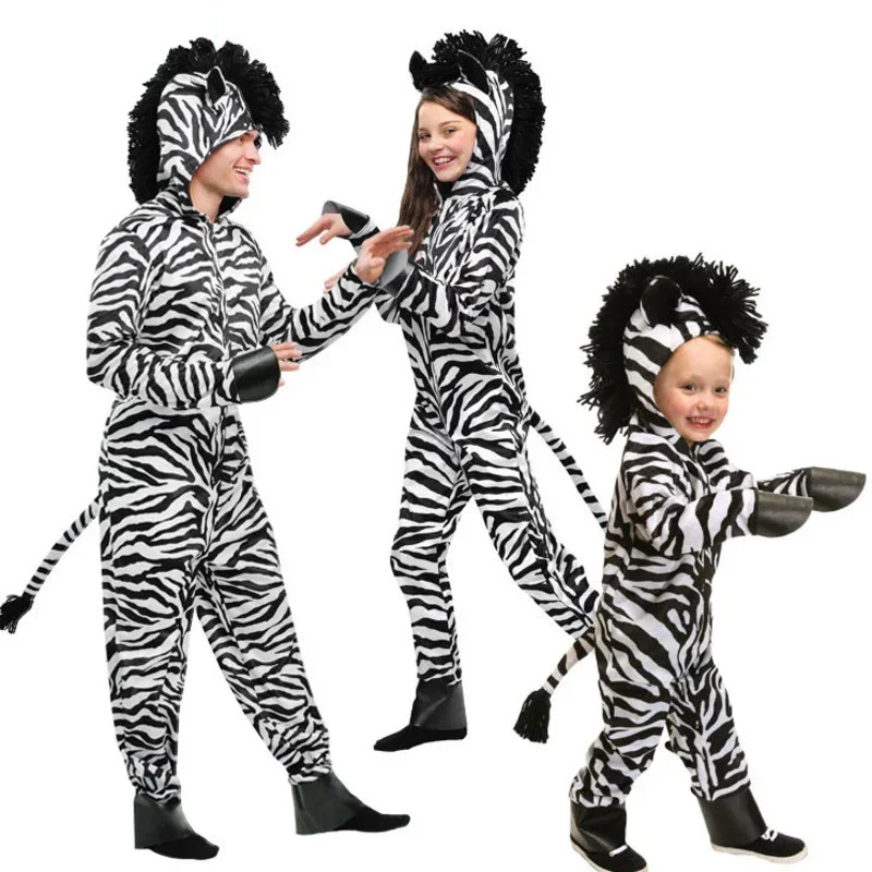 

Children's Day Cosplay Halloween Adult Children Stage Performance Costume Wild Zebra Costumes Parent-child Party Cos Cloth