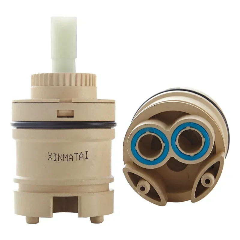 35mm/40mm Ceramic Disc Cartridge Water Mixer - Blue PP Plastic Faucet Valve Replacement For Kitchen & Bathroom