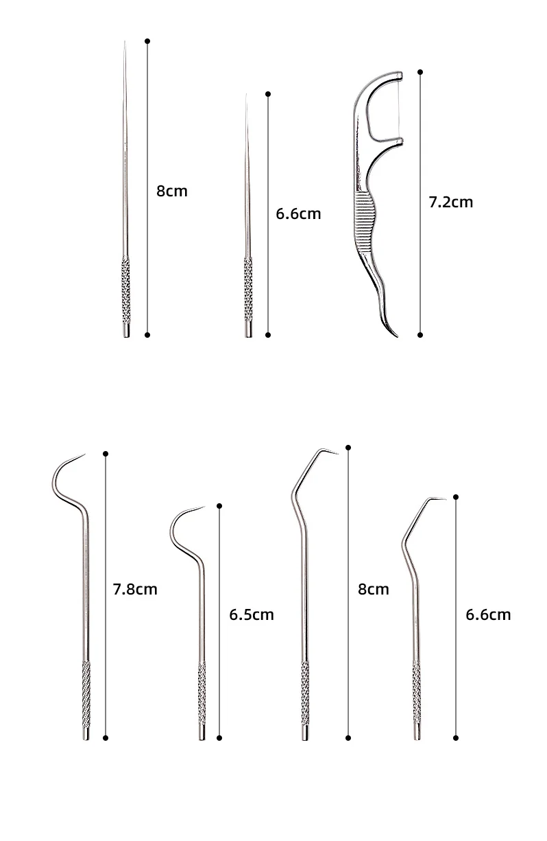 1 Set Stainless Steel Toothpick Set Portable Oral Cleaning Tools Tooth Flossing Artifact Outdoor Picnic Camp Reusable Toothpick toothpick set toothpicks set