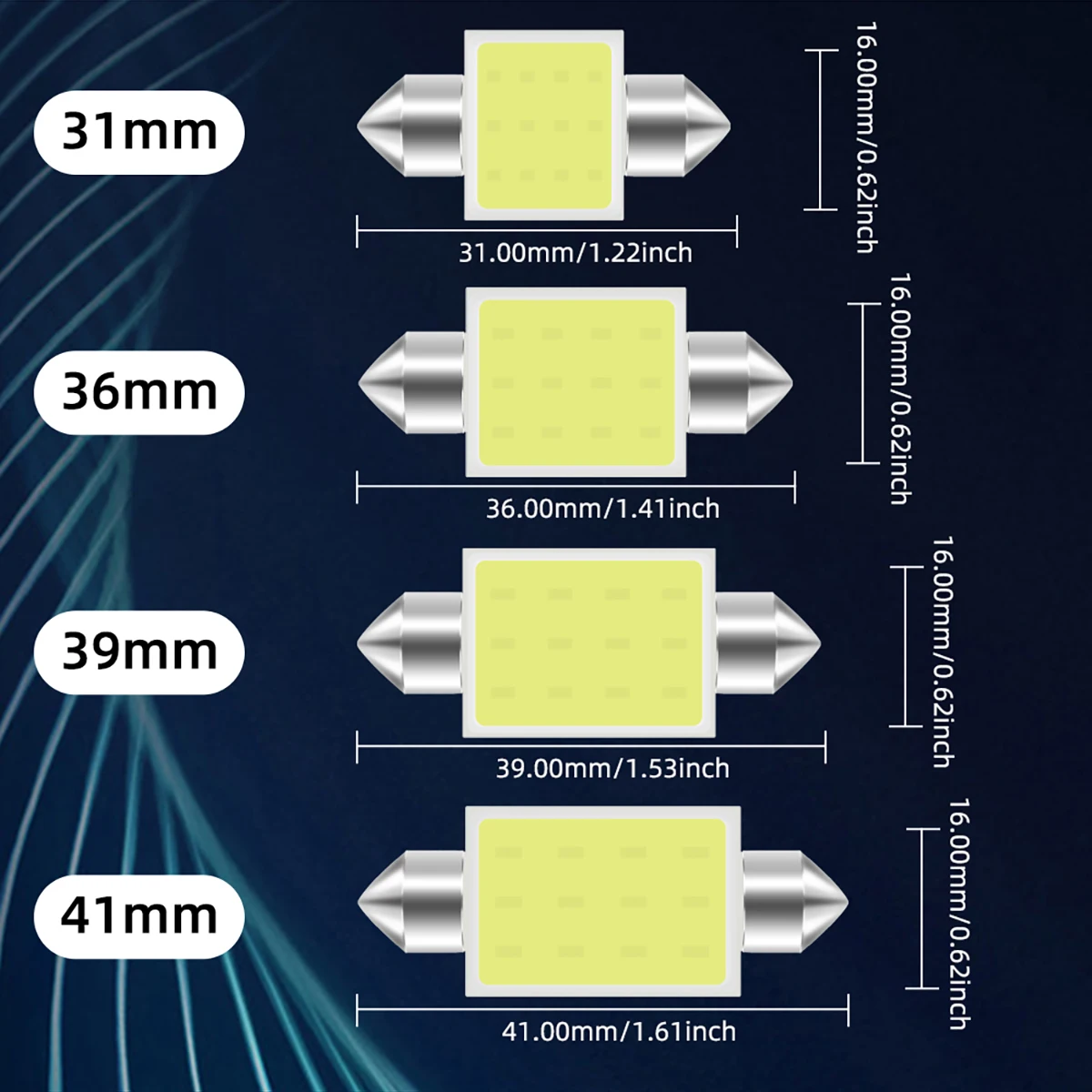 10x C5W C10W LED 31mm 36mm 39mm 42mm Festoon Bulb COB Led Car Interior Dome Light License Plate Luggage Trunk Lamp Universal led car lights