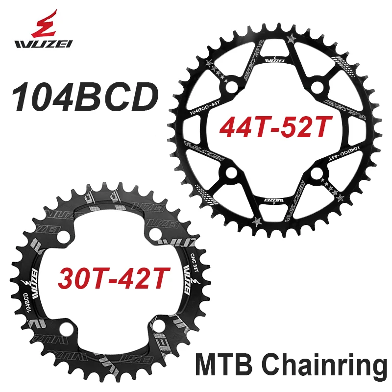 MTB Chainring 104BCD Narrow Wide 104 BCD Crown Mountain Bike Sprocket 30 32 34 36 38 40T Bicycle Star Bike Chainwheel