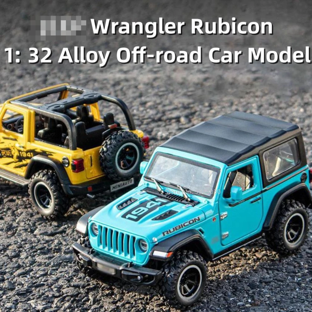 

Игрушечная модель автомобиля Wrangler Rubicon, модель автомобиля из сплава с литым под давлением, модель автомобиля со стандартным звуком, внедорожник для ребенка, подарок на день рождения, 1/32