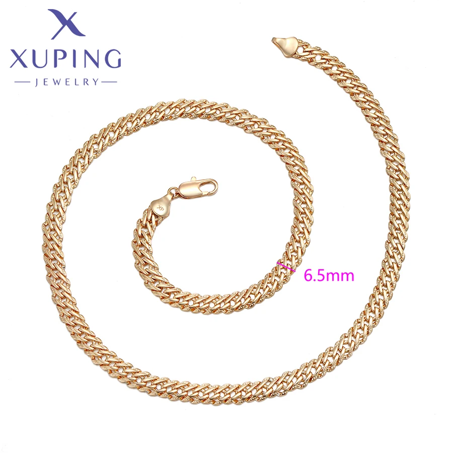 Xuping Jewelry New Arrival Elegant 50cm Gold Color Charm Necklace Women Girls Exquisite Gift X000815940