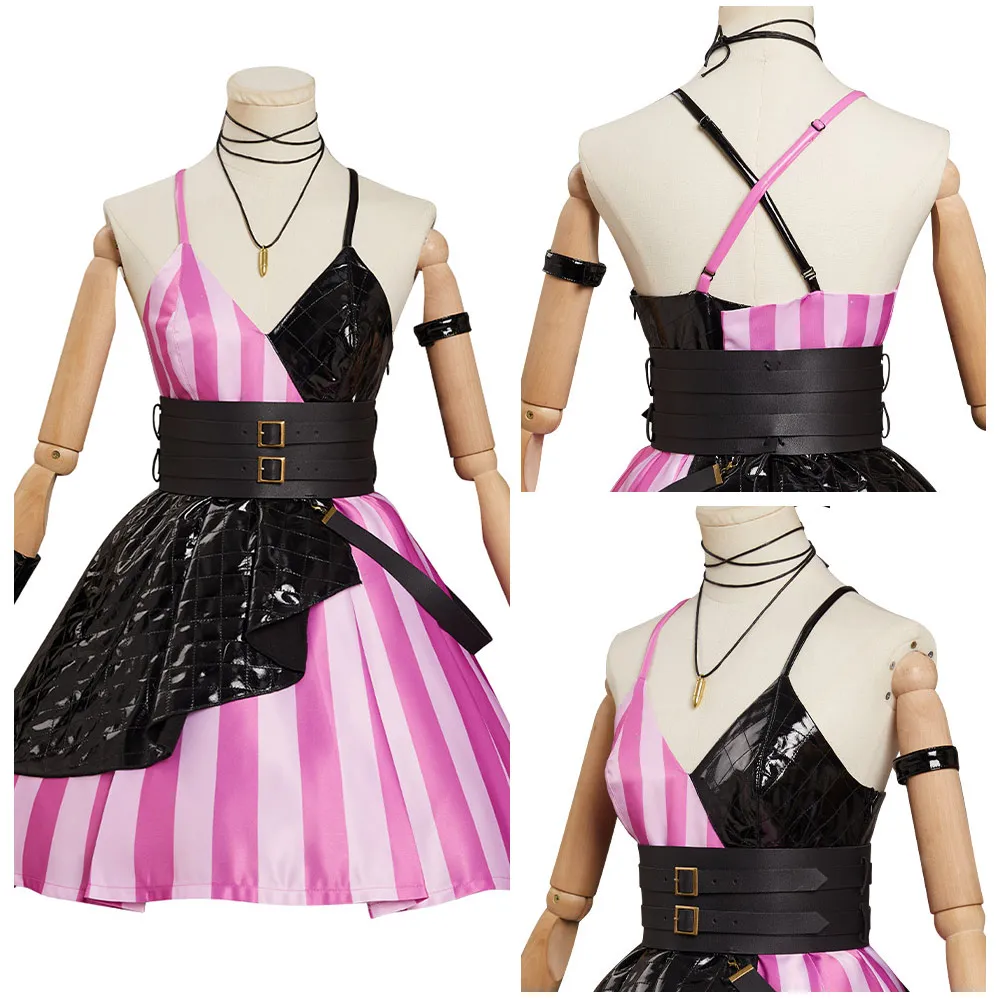 

LoL Jinx Cosplay Costume Goth Lolita Dress Outfits Halloween Carnival Suit