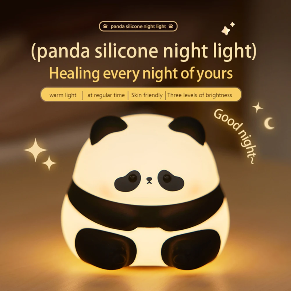 

LED Night Light Cute Panda Night Lamp Built-in 1200 MAh Battery Nursery Night Light Bedside Table Lamp For Boys Girls Kids