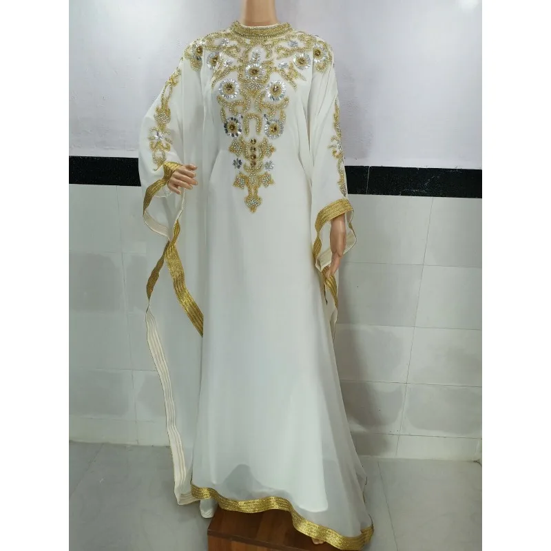 

White Kaftans Farasha Abaya Dress From Dubai Morocco Is A Very Fancy Long Dress