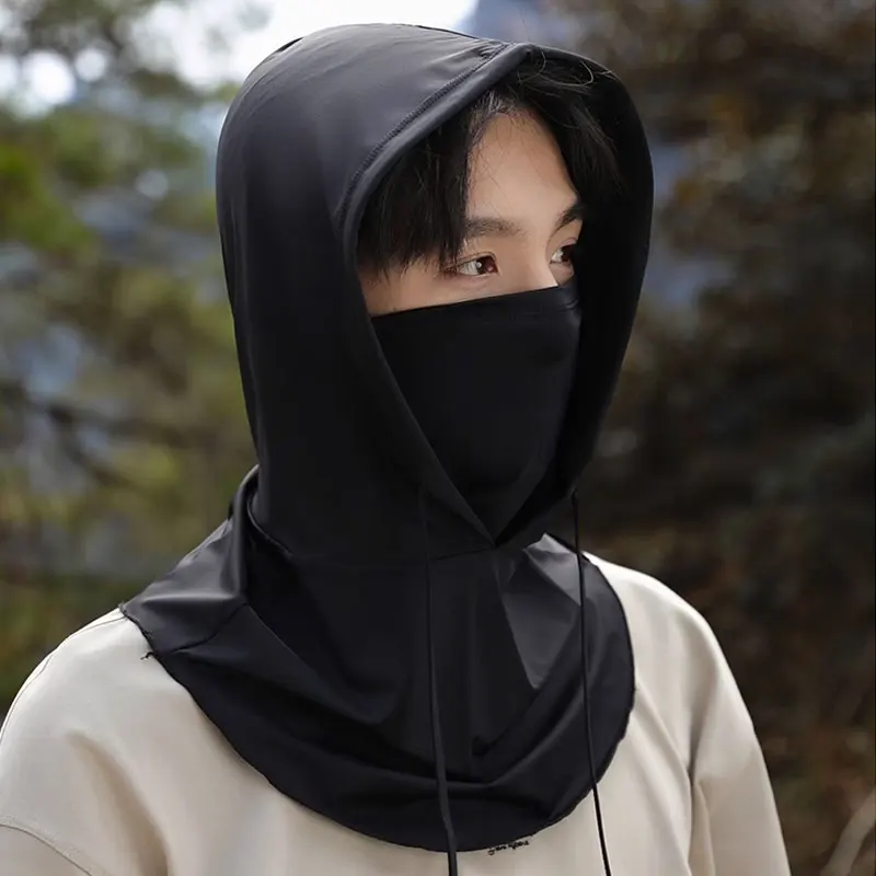 2Pcs Breathable Full Head Mask and Arm sleeve Set Unisex Summer Cooling Long Balaclava Face Mask Neck Cover for Cycling Fishing