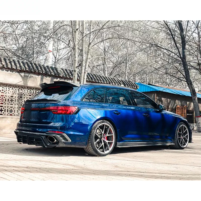고품질 광택 카본 파이버 사이드 스커트 RS4 B9 2019-2020