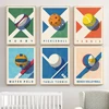 Funny Sports Balls Summer Games Posters Rugby Basketball Prints Sports Nursery Canvas Painting Wall Pictures Boys Bedroom Decor 2