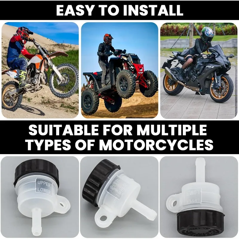 Master Cylinder Reservoir, Rear Brake Clutch Oil Tank, Straight Pump Foot Brake Oil Cup Convenient and Practical Car Accessories